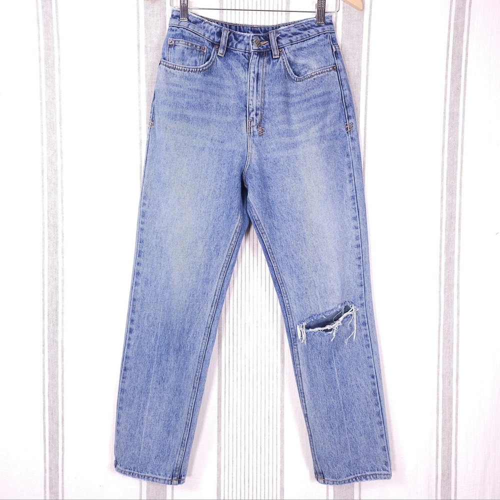 Ksubi Chlo Jeans Wasted Rekon Trashed Womens 26 Blue High Rise Distressed Denim